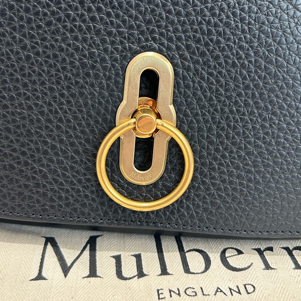 Mulberry Amberly Medium Satchel Black w/Gold Hardware EUC - Picture 8 of 15